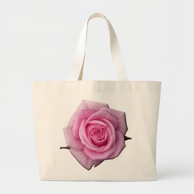 Rose Flower Tote Bag Pink Rose Beach Tote Bags (Front)