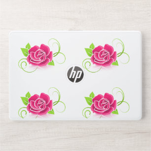 Rose Flower White marble HP Laptop Skin