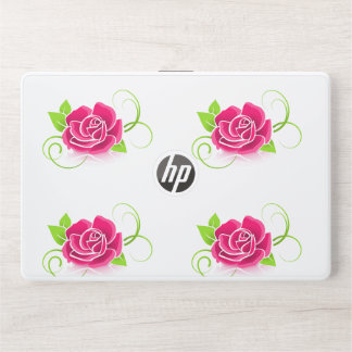 Rose Flower White marble HP Laptop Skin
