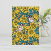 Rose flowers and goldfinch birds (Standing Front)