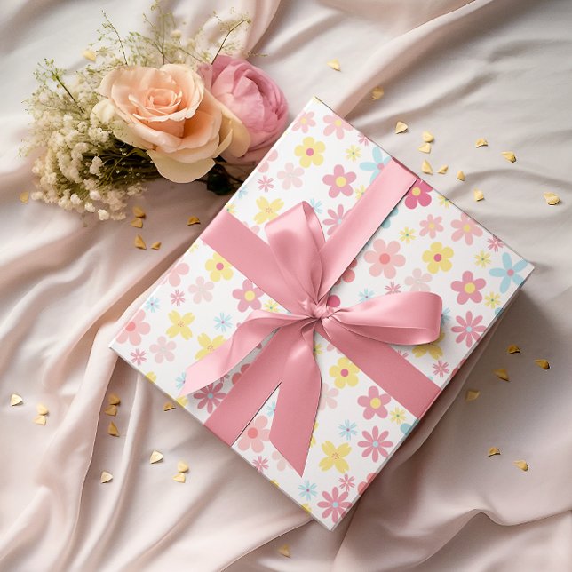 Rose Flowers Birthday Baby Shower Pastel Cute  Wrapping Paper Sheets (Creator Uploaded)