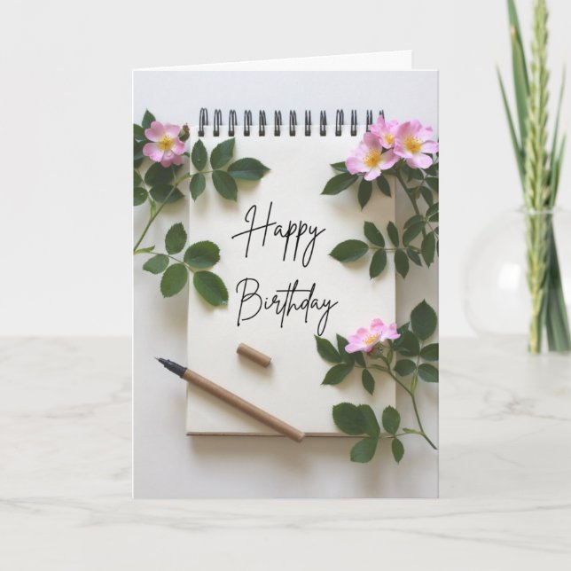 Rose flowers Birthday Card (Front)