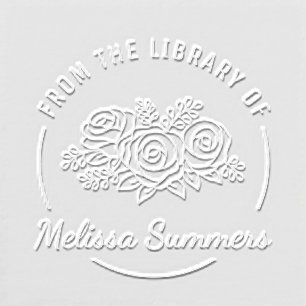 Rose Flowers Bookplate Embosser