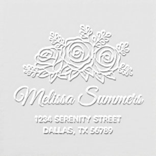 Rose Flowers Bouquet Address Embosser