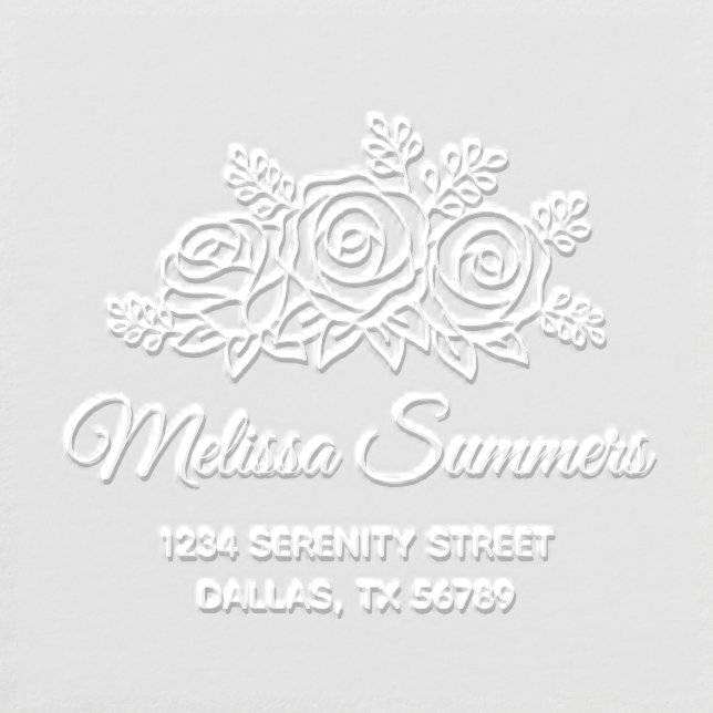 Rose Flowers Bouquet Address Embosser (Design)