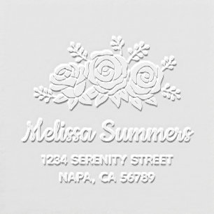 Rose Flowers Bouquet Address V3 Embosser