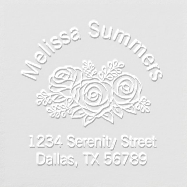 Rose Flowers Bouquet Arch Address Embosser (Design)