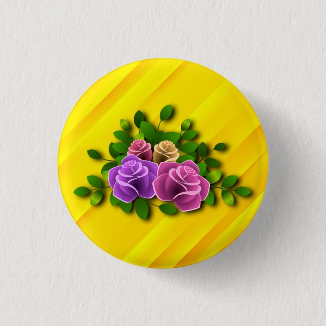 Rose Flowers Button (Front)