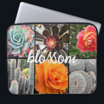 Rose Flowers Cacti Photo Collage Blossom Script Laptop Sleeve<br><div class="desc">Brilliantly red, yellow, and orange-hued roses and lush green, aqua, and black cacti shout warm, summer days. Enjoy the blossoms and the peaceful atmosphere of a vibrant garden whenever you use this stunning, colorful photography neoprene laptop sleeve. This laptop sleeve comes in three sizes: 15", 13", and 10”. Makes a...</div>
