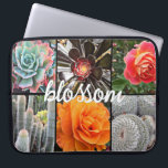 Rose Flowers Cacti Photo Collage Blossom Script Laptop Sleeve<br><div class="desc">Brilliantly red, yellow, and orange-hued roses and lush green, aqua, and black cacti shout warm, summer days. Enjoy the blossoms and the peaceful atmosphere of a vibrant garden whenever you use this stunning, colorful photography neoprene laptop sleeve. This laptop sleeve comes in three sizes: 15", 13", and 10”. Makes a...</div>