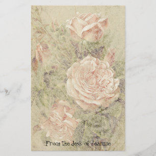 Rose Flowers Faux Handmade Paper Stationery