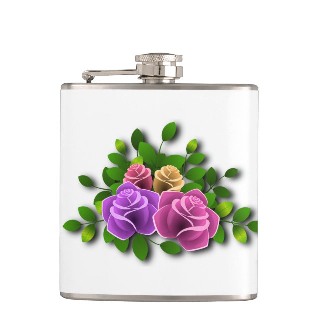 Rose Flowers Flask (Front)