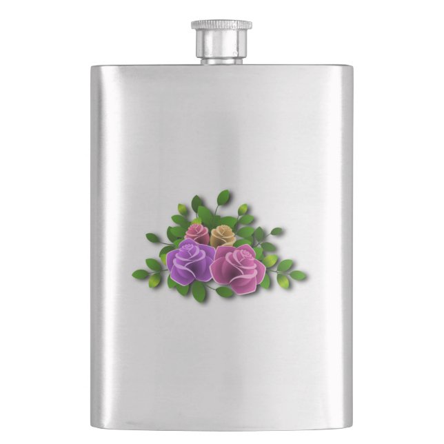 Rose Flowers Flask (Front)