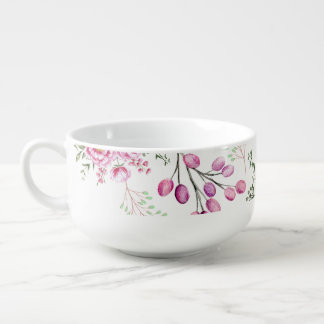Rose Flowers Modern Design Soup Mug