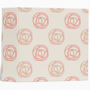 Rose Flowers Pastel Floral Garden Pretty Pink 3 Ring Binder
