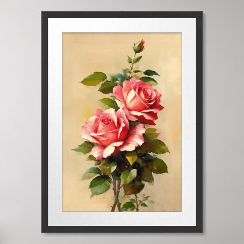 Rose Flowers Wall Art Thick Oil Paint Floral 59