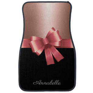 Rose Foil and Bow Car Floor Mat