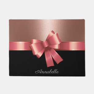 Rose Foil and Bow Doormat