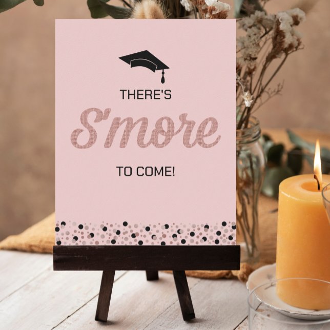 Rose Foil Script S’more Confetti Pink Grad Sign (Creator Uploaded)
