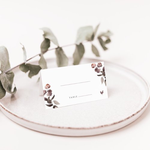 Rose Folded Wedding Place Card with Chicken Meal