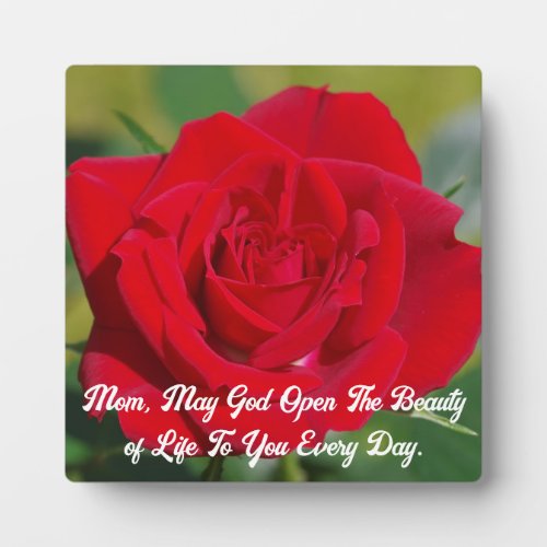 Rose For Mom Tabletop Plaque with Easel