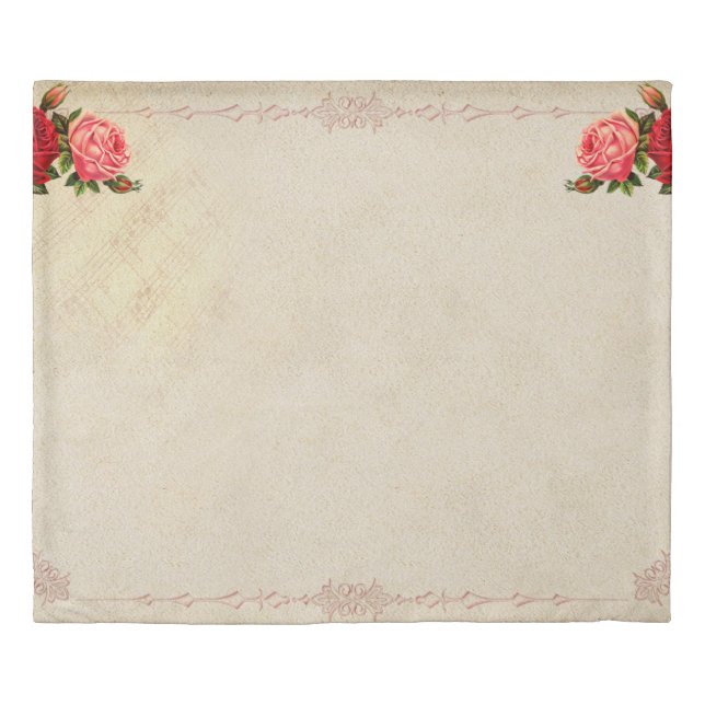Rose frame background image blossom duvet cover (Front)