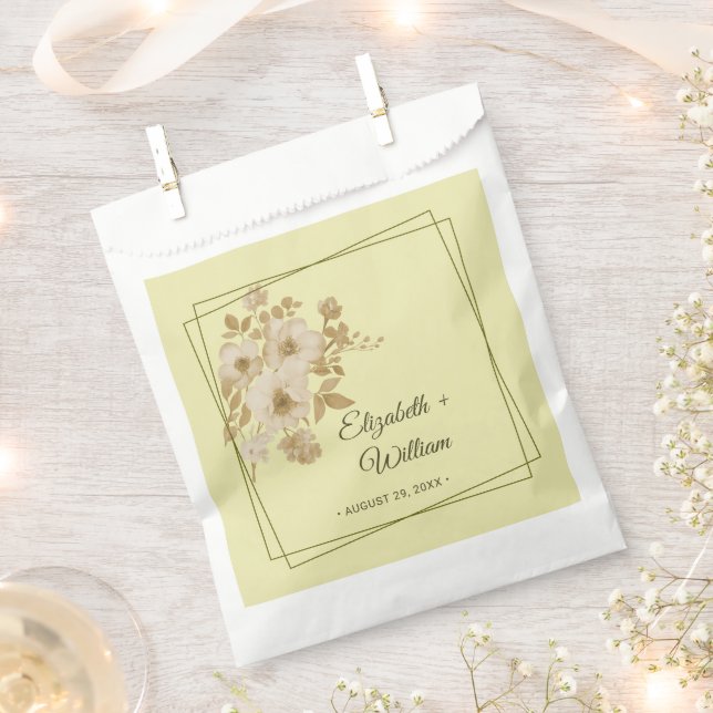 Rose Frame – Celestial Yellow Wedding Favor Bag (Clipped)