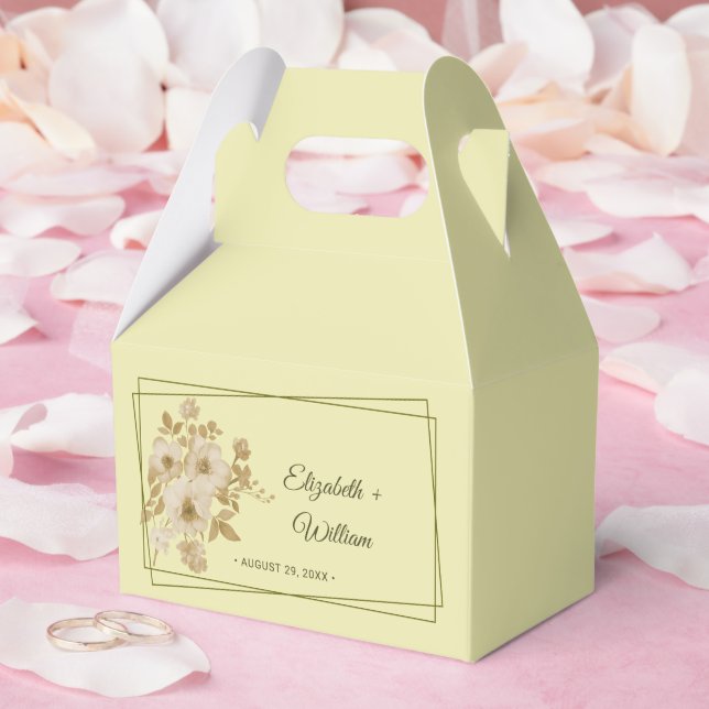 Rose Frame –  Celestial Yellow Wedding Favor Boxes (Wedding)