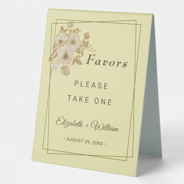 Rose Frame – Celestial Yellow Wedding Table Tent (Front)