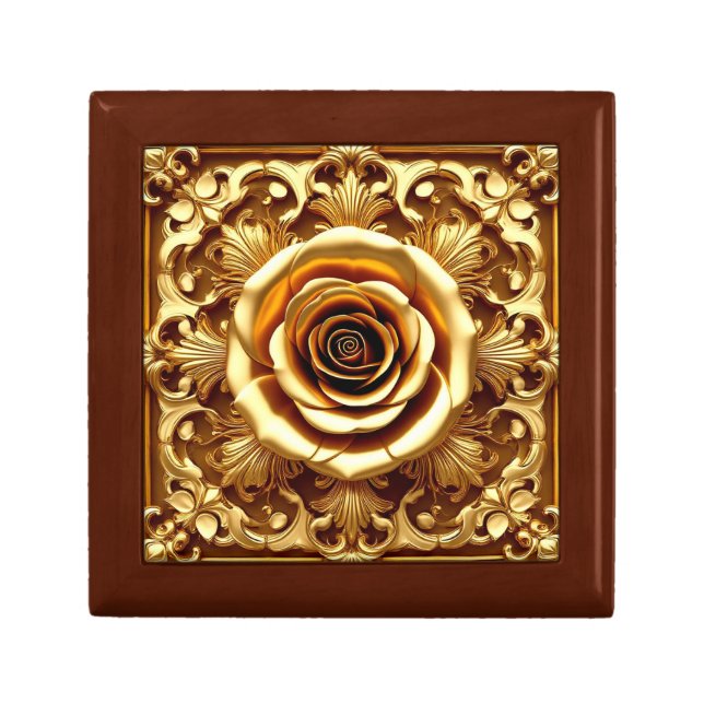 Rose Frame Pattern for Floral Home Accents Gift Box (Front)