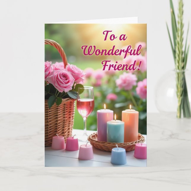 Rose Friend Celebration Card (Front)