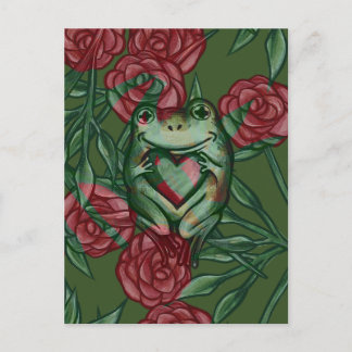 Rose Frog Roses Frogs Pattern Rosey Froggy         Postcard