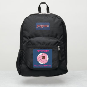 rose fuchsia girls volleyball player backpack 