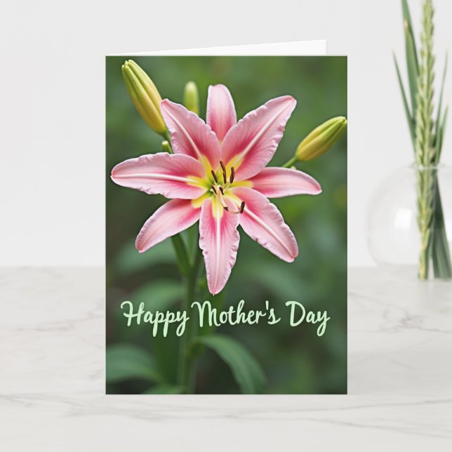 Rose Fuchsia Mothers Day Card (Front)