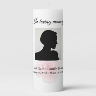Rose funeral memorial pillar candle