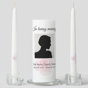 Rose funeral memorial pillar/ taper unity candle set