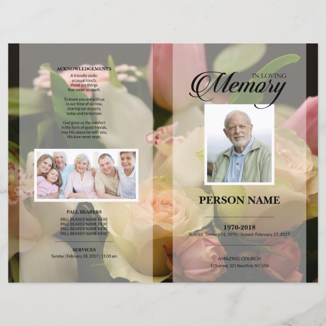 Rose Funeral Template (Front)