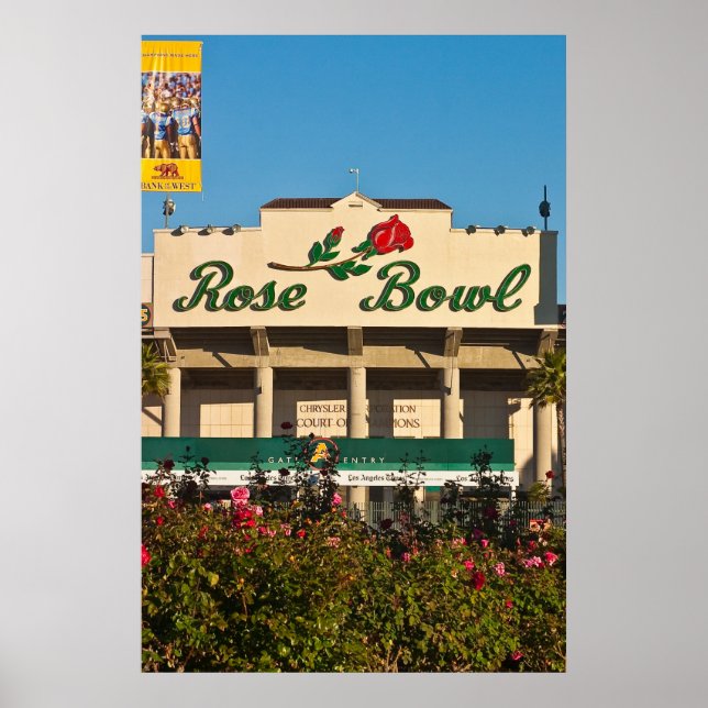 Rose Garden and Rose Bowl Sign on Stadium (Front)