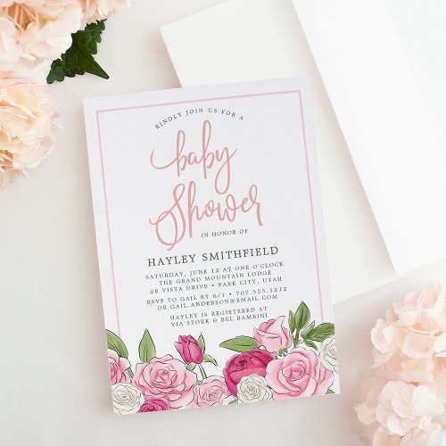 Rose Garden  Baby Shower Invitation