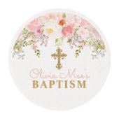 Rose Garden Baptism Edible Frosting Round (Front)