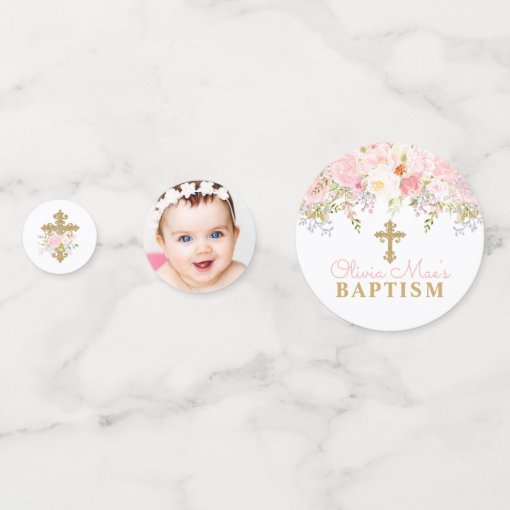 Rose Garden Baptism Personalized Table Confetti Zazzle