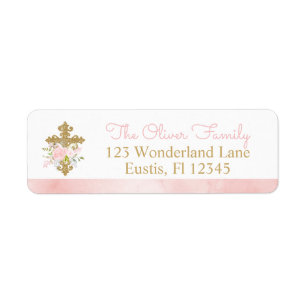 Rose Garden Baptism Return Address Labels