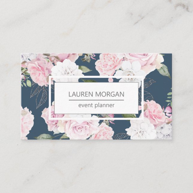 Rose Garden Blue | Business Card (Front)