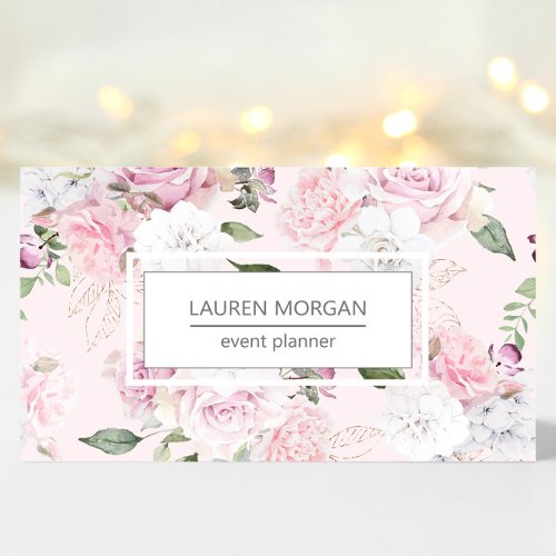 Rose Garden Blush Florals Business Card