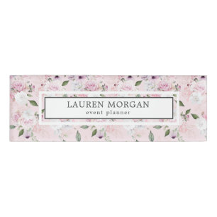 Rose Garden Blush Name Tag