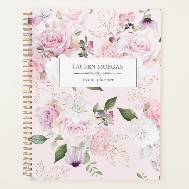 Rose Garden Blush | Personalized Planner (Front)