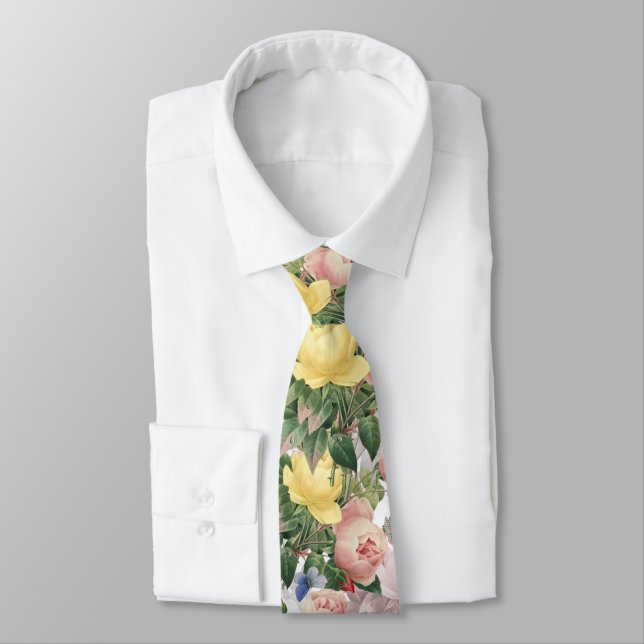 Rose Garden Botanical Neck Tie (Tied)