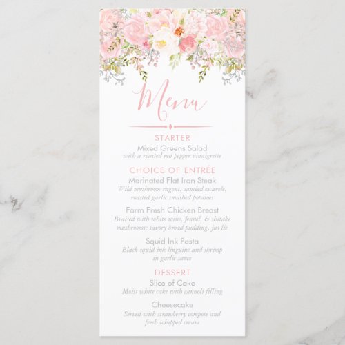 Rose Garden Bridal Shower Custom Event Menu