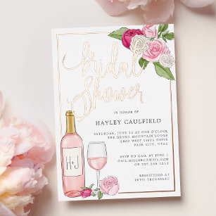 Rosé Garden   Bridal Shower Foil Invitation