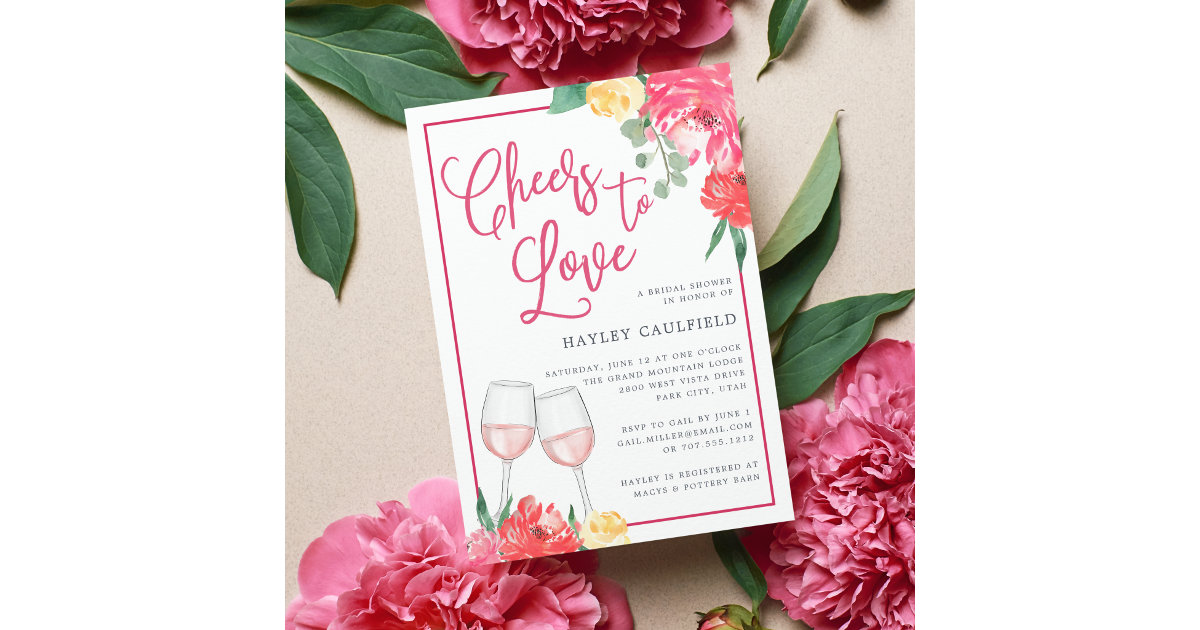 Rosé Garden | Bridal Shower Invitation | Zazzle